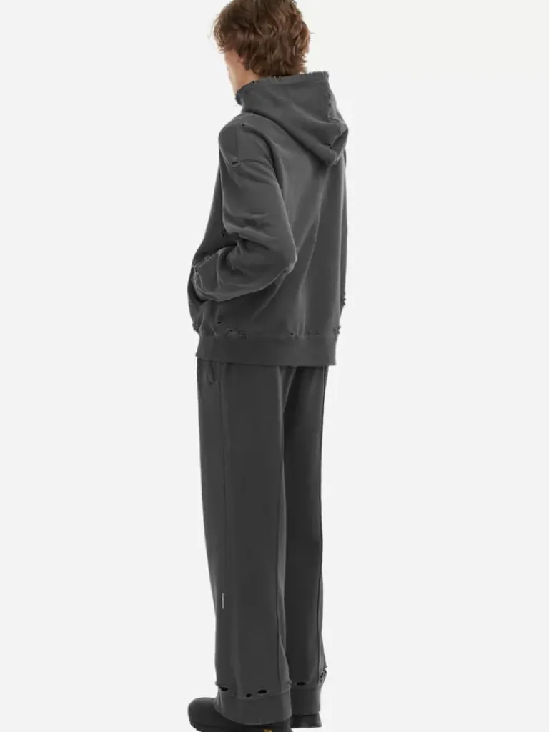 Men C2H4 Staff Uniform Asymmetric Agitator Distressed Sweatpants