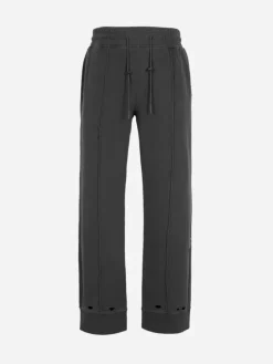 Men C2H4 Staff Uniform Asymmetric Agitator Distressed Sweatpants