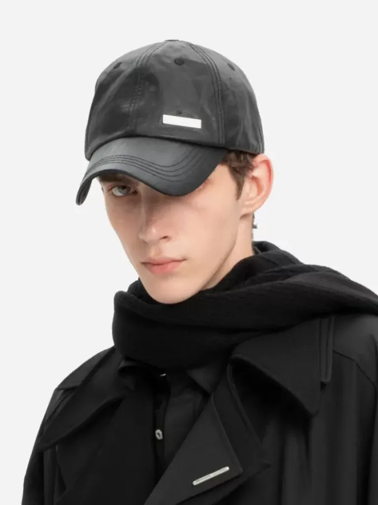 Men C2H4 Staff Uniform Crease Leather Cap
