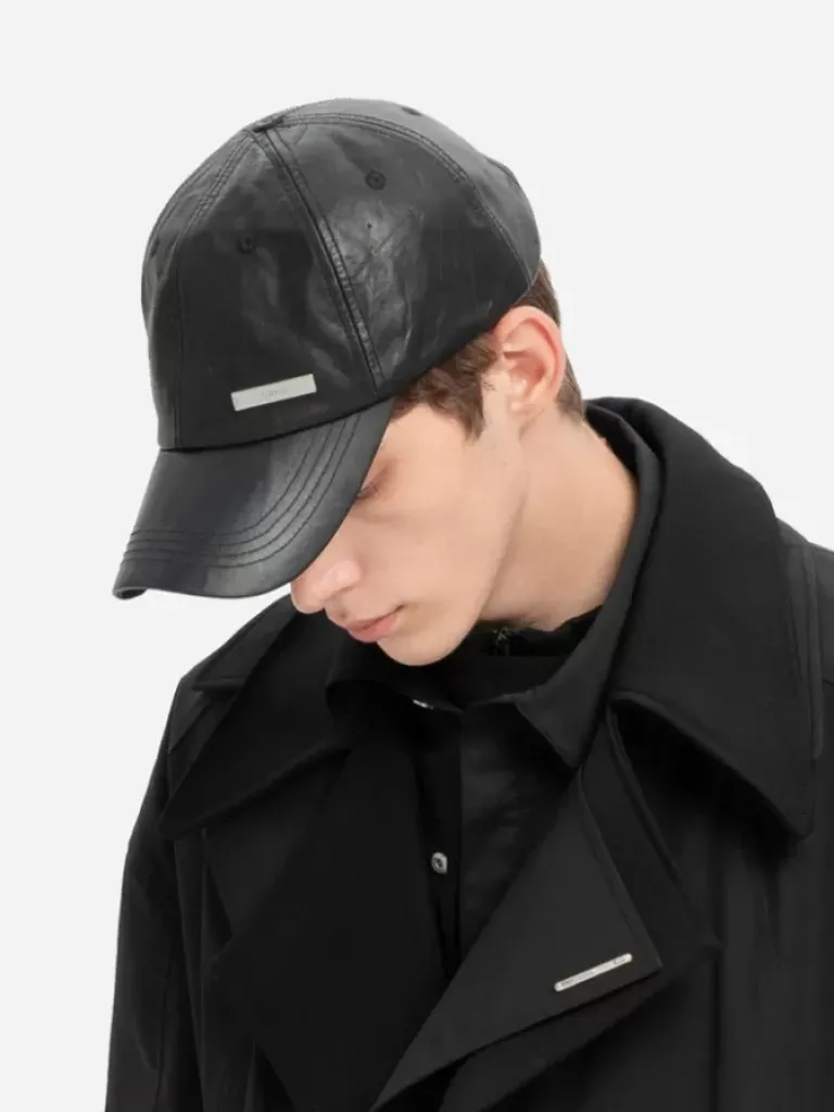Men C2H4 Staff Uniform Crease Leather Cap