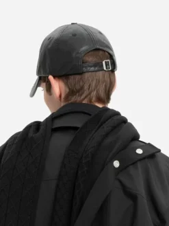 Men C2H4 Staff Uniform Crease Leather Cap