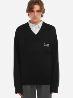 Men C2H4 Staff Uniform Layered V-Neck Sweater