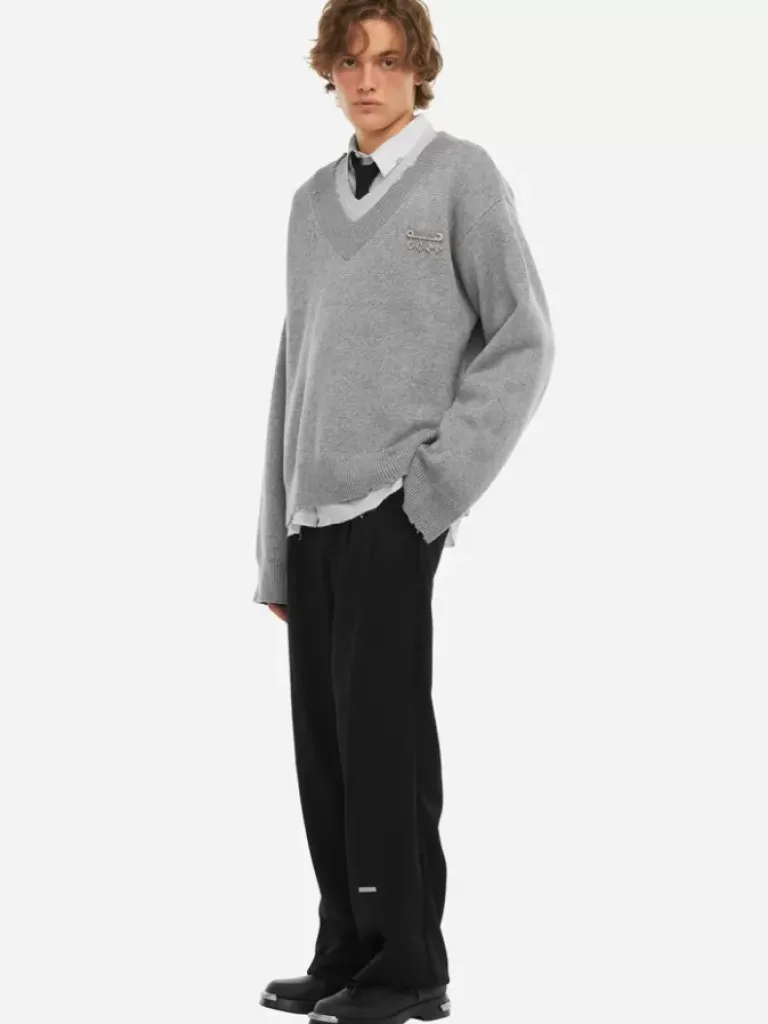 Men C2H4 Staff Uniform Layered V-Neck Sweater