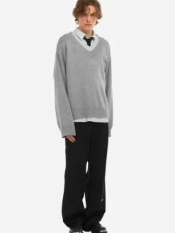 Men C2H4 Staff Uniform Layered V-Neck Sweater