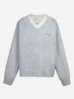 Men C2H4 Staff Uniform Layered V-Neck Sweater