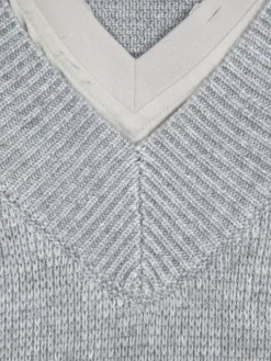 Men C2H4 Staff Uniform Layered V-Neck Sweater