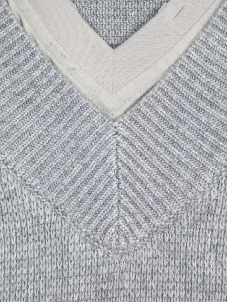 Men C2H4 Staff Uniform Layered V-Neck Sweater