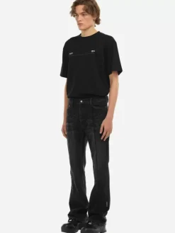 Men C2H4 005 - Stagger Streamline Arch Raw Edge Jeans