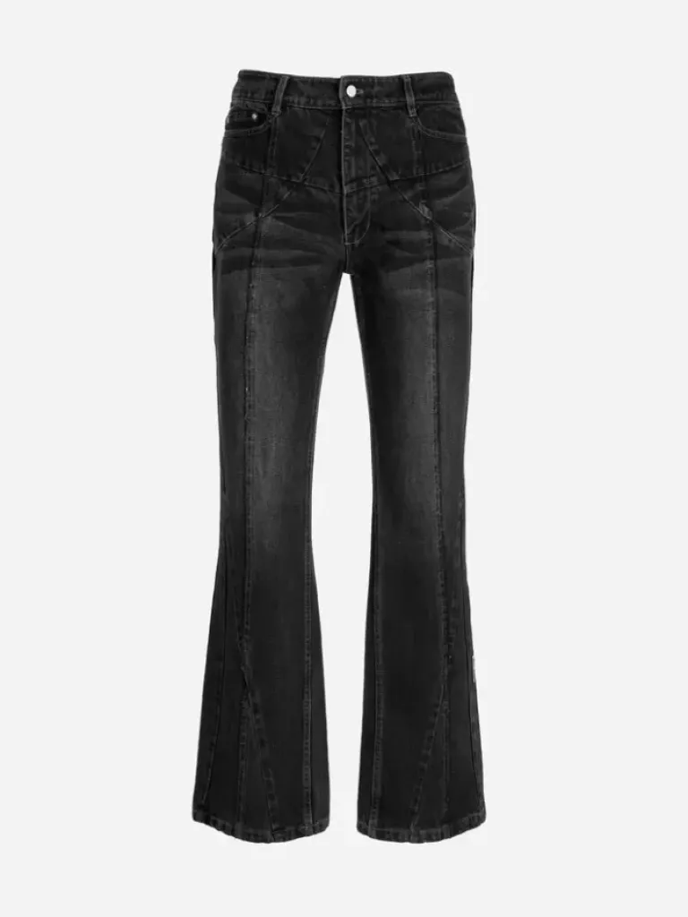 Men C2H4 005 - Stagger Streamline Arch Raw Edge Jeans