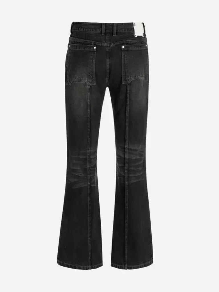 Men C2H4 005 - Stagger Streamline Arch Raw Edge Jeans