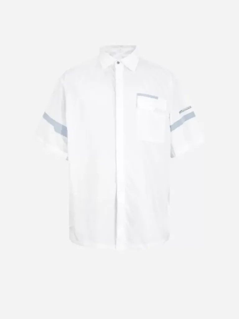 Men C2H4 001 - Time Secret-Service Panelled Short Sleeve Shirt