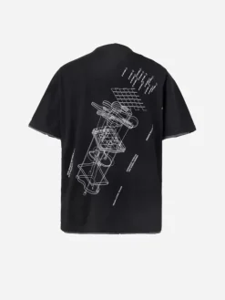 Men C2H4 001-X - Matrix Of Consciousness Printed Distressed Layered T-Shirt