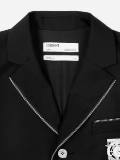 Men C2H4 005 - Zipper Piping Badged Tailored Jacket
